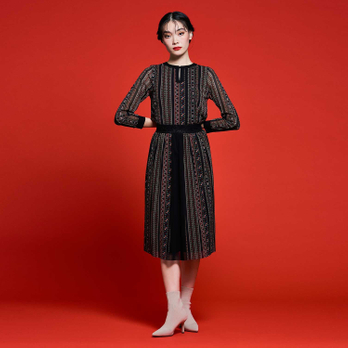 ORIENTAL STRIPE PRINT NETTING　スカート