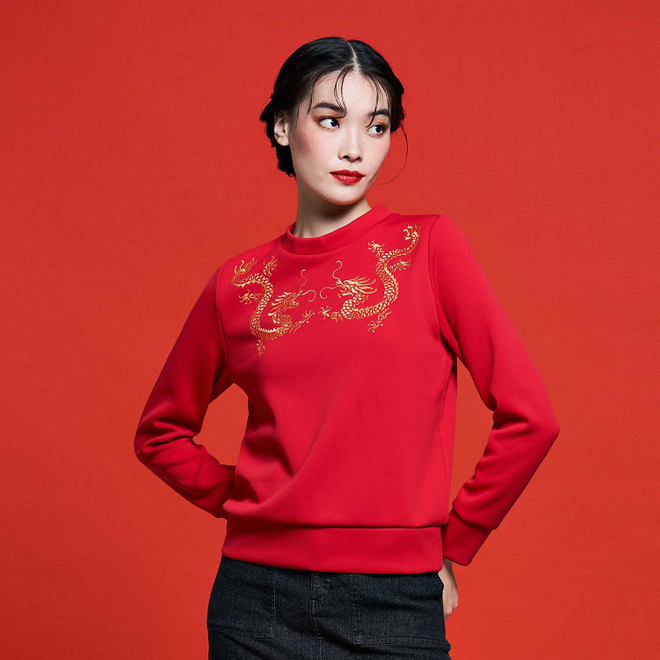 ADVENT DRAGON EMBROIDERY ON DOUBLE KNIT　 詳細画像 レッド 1