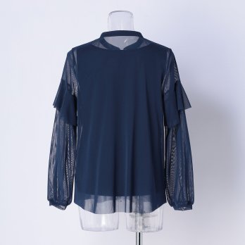 CHRASICAL PEONY EMBROIDERY ON NETTING　ブラウス 詳細画像