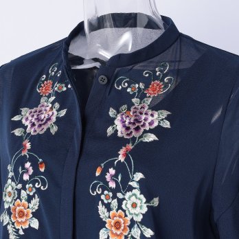 CHRASICAL PEONY EMBROIDERY ON NETTING　ブラウス 詳細画像