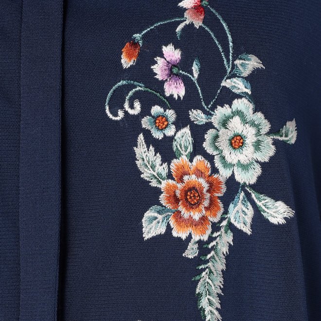 CHRASICAL PEONY EMBROIDERY ON NETTING　ブラウス 詳細画像 ネイビー 5