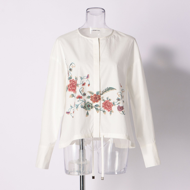 CHRASICAL PEONY PRINT ON SPUN LAWN　ブラウス 詳細画像 ホワイト 5