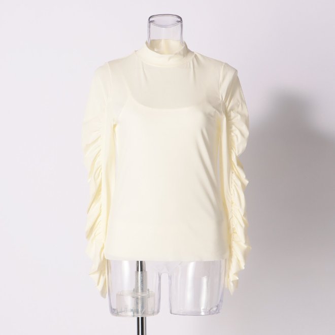 DECOLA SLEEVE HIGH NECK　ブラウス 詳細画像 ホワイト 1