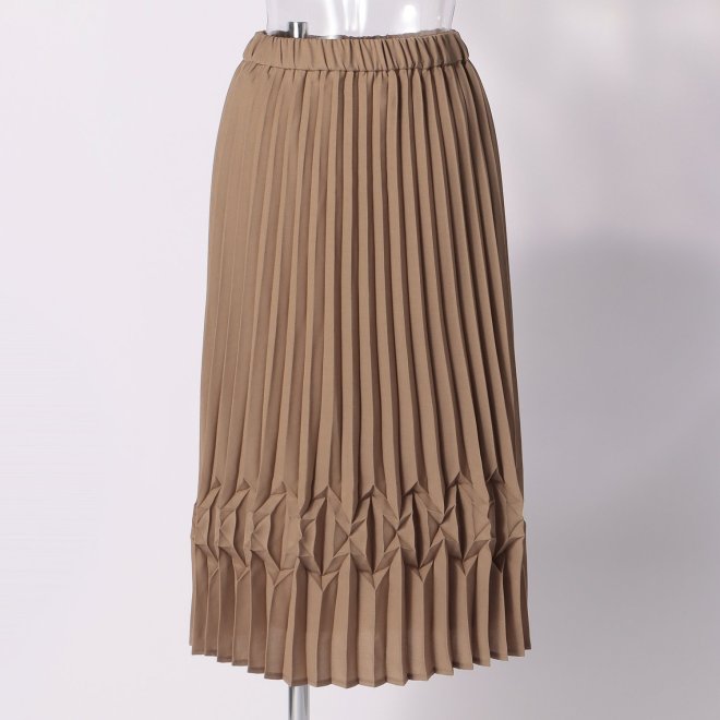 COLOR PLEATS SKIRT　 詳細画像 ブラウン 1