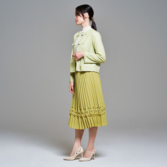 COLOR PLEATS SKIRT　 詳細画像 グリーン 2