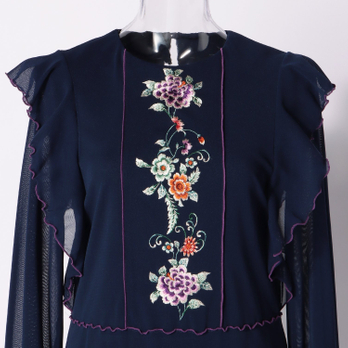 CHRASICAL PEONY EMBROIDERY ON NETTING　ドレス 詳細画像