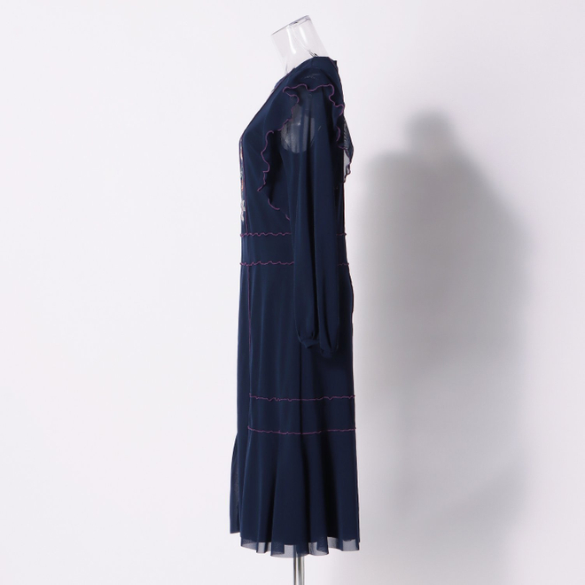 CHRASICAL PEONY EMBROIDERY ON NETTING　ドレス 詳細画像 ネイビー 3