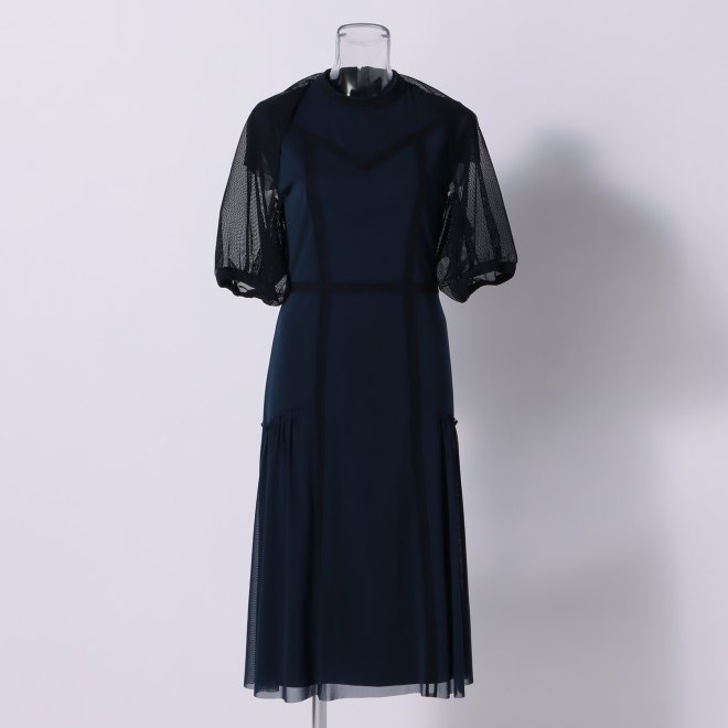 SOLID DRESS with CARDIGAN　ドレス 詳細画像 ネイビー 1