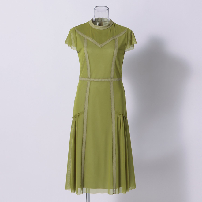SOLID DRESS with CARDIGAN　ドレス 詳細画像 グリーン 4