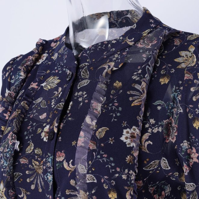 CHINOISERIE PRINT ON NETTING　ブラウス 詳細画像 ブルー系マルチ 4