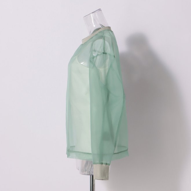 MATTE ORGANZA　ブラウス 詳細画像 グリーン 2