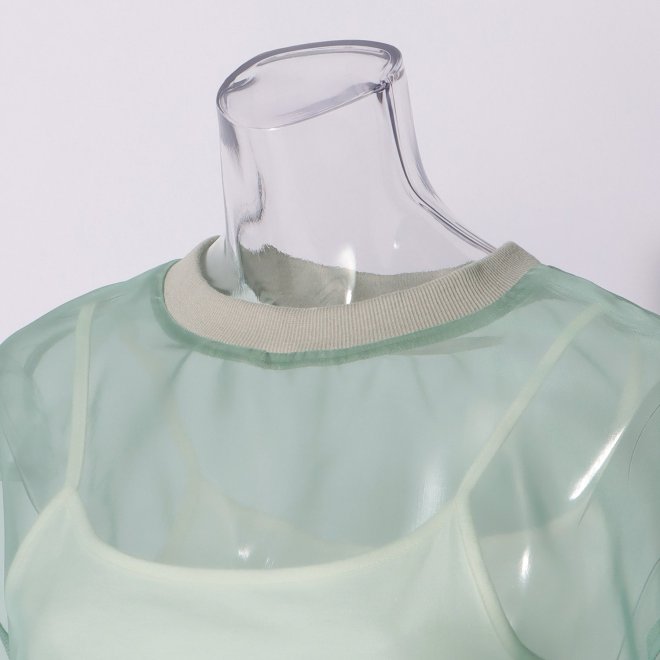 MATTE ORGANZA　ブラウス 詳細画像 グリーン 4
