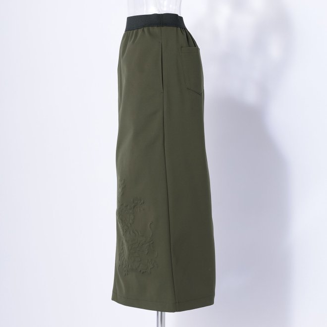 EMBOSS HIGHTENSION DOUBLE KNIT　スカート 詳細画像 カーキ 2