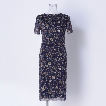 CHINOISERIE PRINT ON NETTING　ドレス