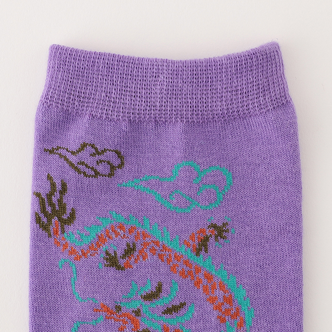 DRAGON JACQUARD SOCKS　靴下 詳細画像 パープル 2