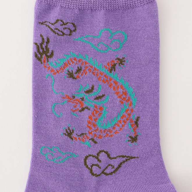 DRAGON JACQUARD SOCKS　靴下 詳細画像 パープル 3