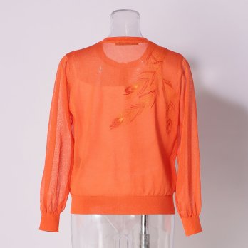 KNIT WITH PEACOCK EMBROIDERY　ニット 詳細画像
