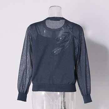 KNIT WITH PEACOCK EMB　ニット 詳細画像