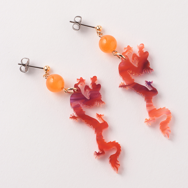 DRAGON PIERCED EARRINGS
