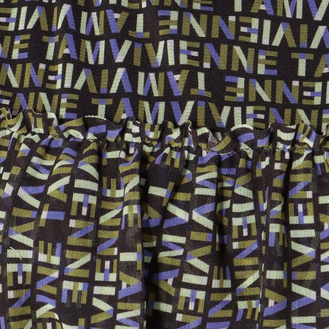 VT LOGO PRINT NETTING　ブラウス 詳細画像 黒系マルチ 2