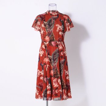 PEACOCK PRINT NET　ドレス