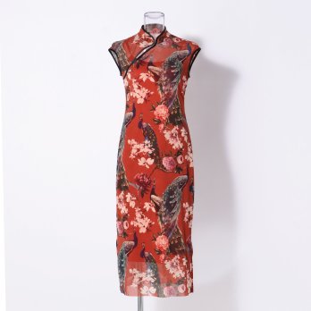 PEACOCK PRINT NET　ドレス