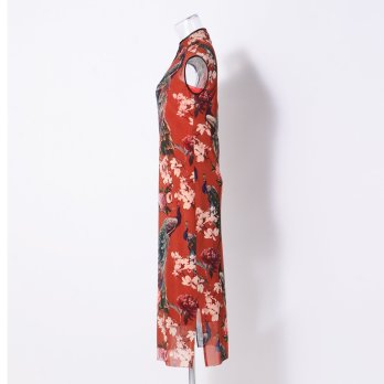 PEACOCK PRINT NET　ドレス 詳細画像