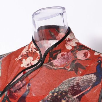 PEACOCK PRINT NET　ドレス 詳細画像
