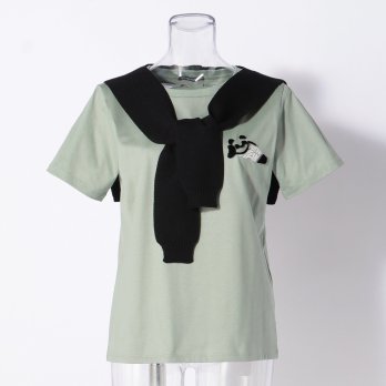 T-SHIRT with SAILOR COLLAR KNIT　カットソー