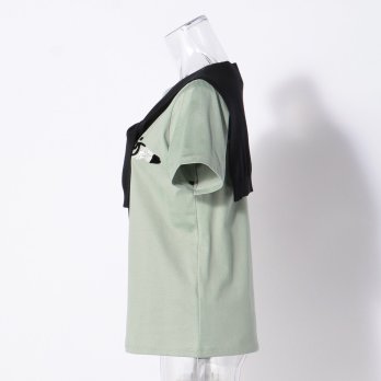 T-SHIRT with SAILOR COLLAR KNIT　カットソー 詳細画像