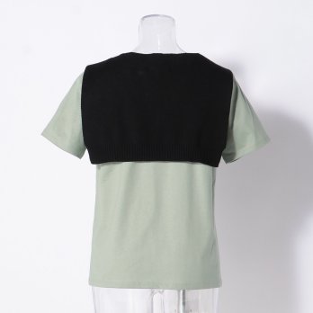 T-SHIRT with SAILOR COLLAR KNIT　カットソー 詳細画像