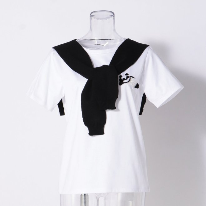 T-SHIRT with SAILOR COLLAR KNIT　カットソー 詳細画像 ホワイト 1