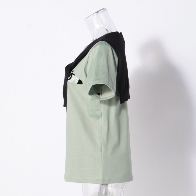 T-SHIRT with SAILOR COLLAR KNIT　カットソー 詳細画像 グリーン 2