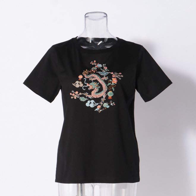 DRAGON EMB T-SHIRT　カットソー 詳細画像 ブラック 1