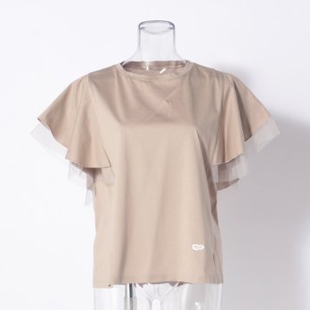 WLC チュール使いフレア袖TOPS　カットソー