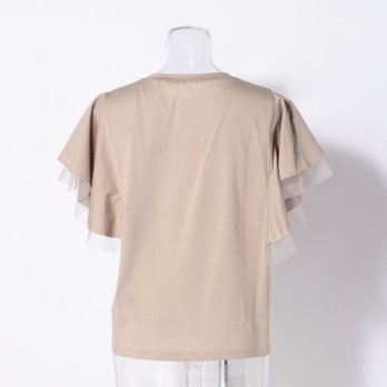WLC チュール使いフレア袖TOPS　カットソー 詳細画像
