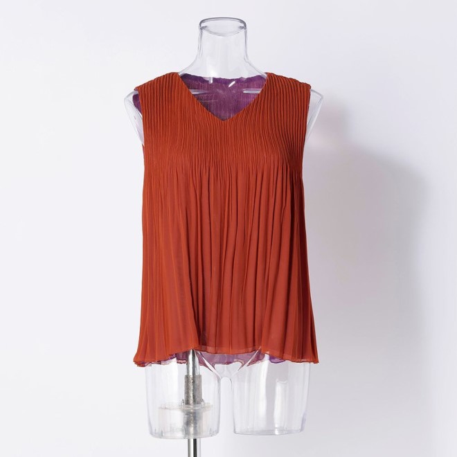 REVERSIBLE CHIFFON PLEATS　ブラウス