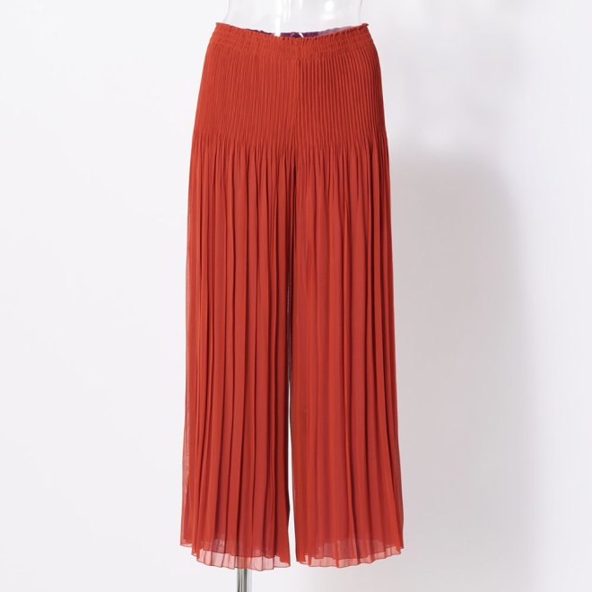 REVERSIBLE CHIFFON PLEATS　パンツ 詳細画像 オレンジ 1