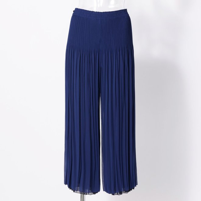 REVERSIBLE CHIFFON PLEATS　パンツ 詳細画像 ネイビー 4