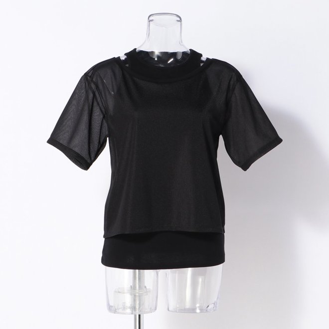 LAYERED TEE TOP　カットソー 詳細画像 ブラック 1