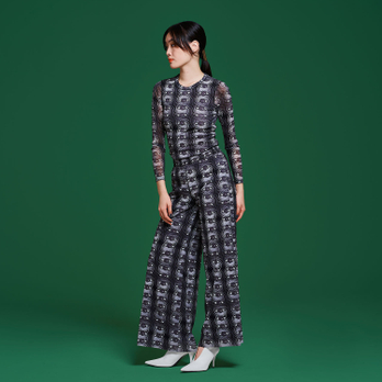 PLUM BLOSSOM EYES PRINT　パンツ 詳細画像
