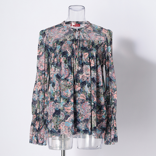 ORIENTAL FLOWER PRINT　ブラウス 詳細画像 ブルー系マルチ 1