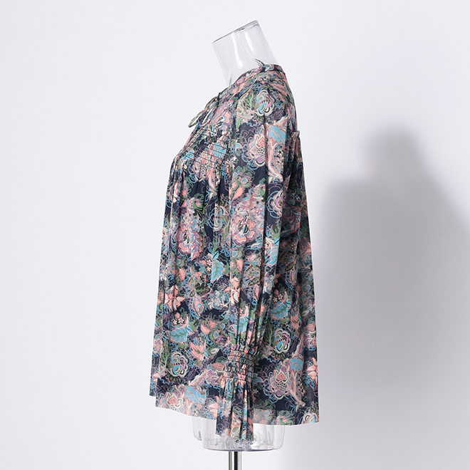 ORIENTAL FLOWER PRINT　ブラウス 詳細画像 ブルー系マルチ 2