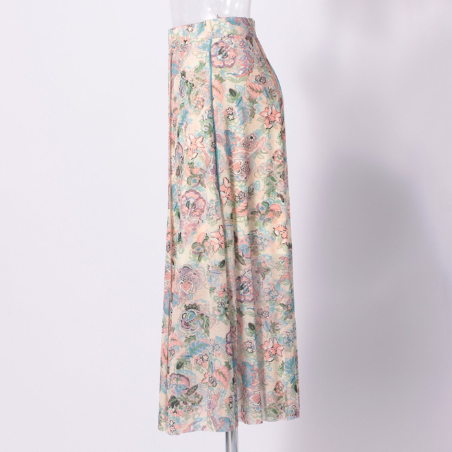ORIENTAL FLOWER PRINT　スカート 詳細画像 白系マルチ 5