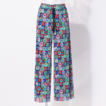 MAHJONG PRINT ON STRETCH NET　パンツ