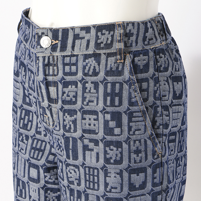 MAHJONG JACQUARD DENIM　パンツ 詳細画像 ネイビー 7
