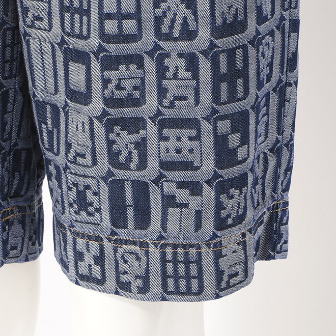 MAHJONG JACQUARD DENIM　パンツ 詳細画像 ネイビー 9