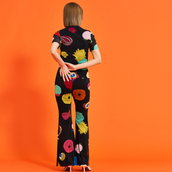 BIG FRUIT PRINT ON STRETCH NETTING　ブラウス 詳細画像