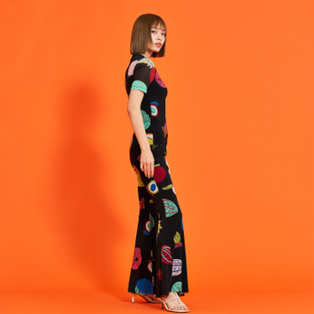 BIG FRUIT PRINT ON STRETCH NETTING　ブラウス 詳細画像