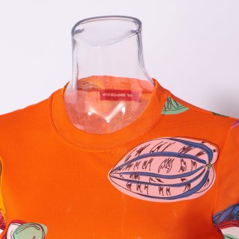 BIG FRUIT PRINT ON STRETCH NETTING　ブラウス 詳細画像